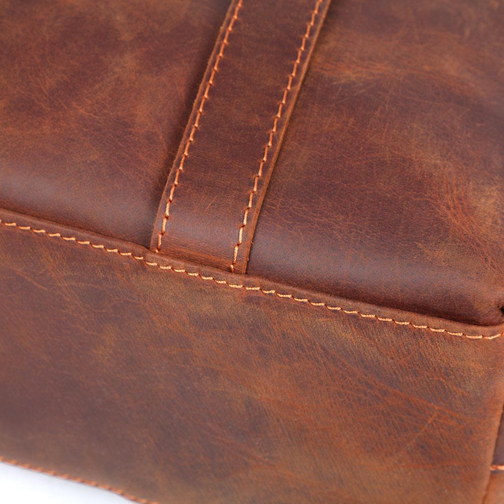 Coffee Leather Tote Bag | AURORA