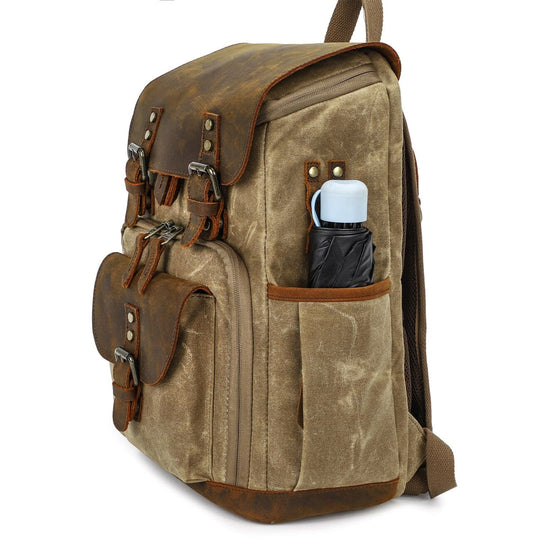 Vintage Leather Camera Backpack | DENALI