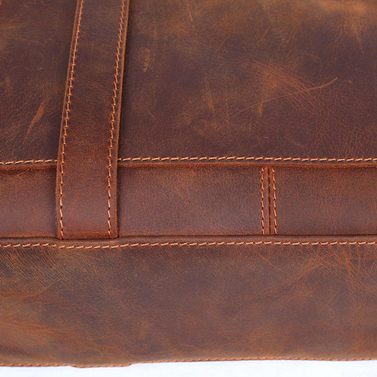 Coffee Leather Tote Bag | AURORA