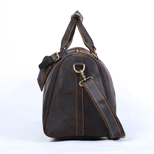 Brown Leather Weekender Bag | JANEIRO