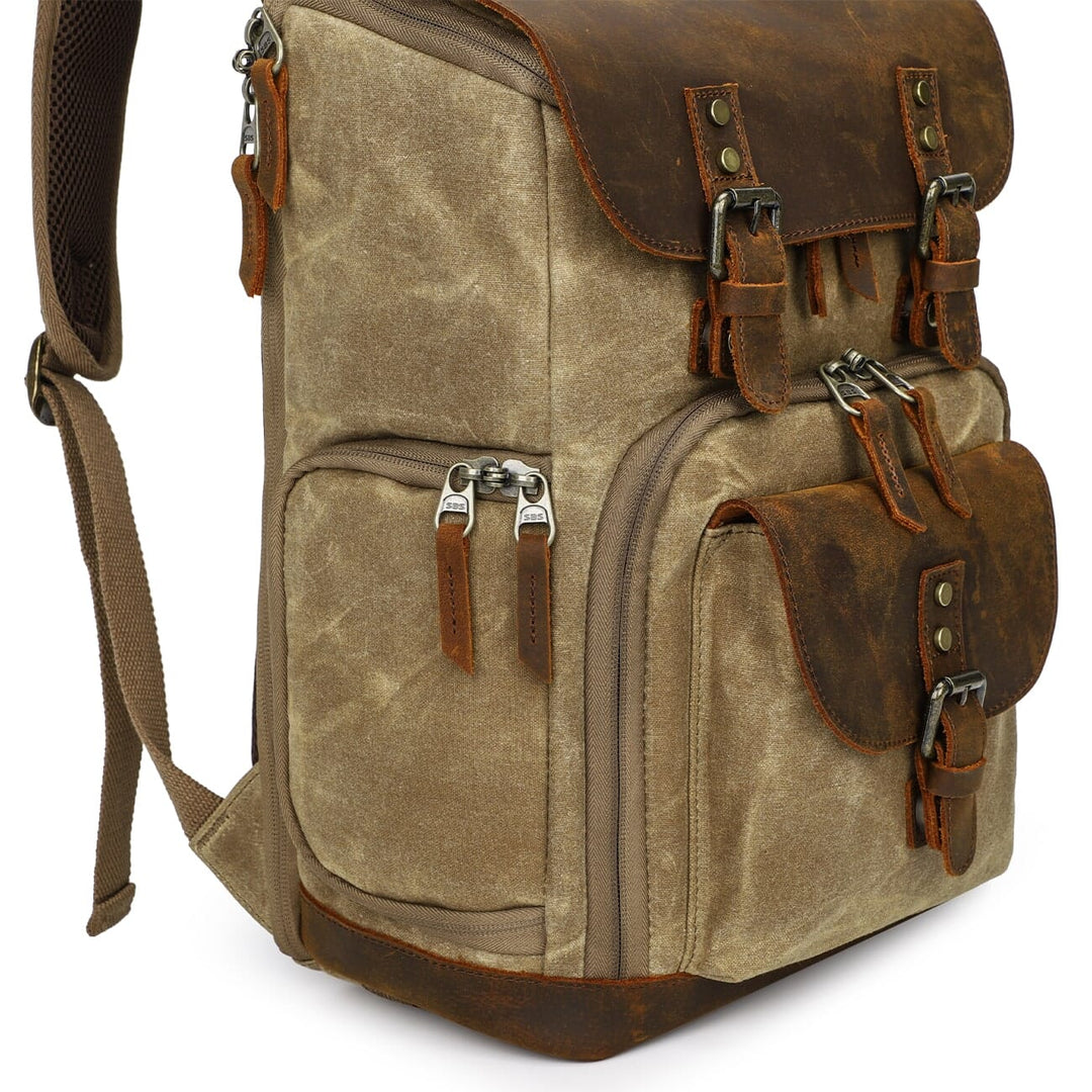 Vintage Leather Camera Backpack | DENALI