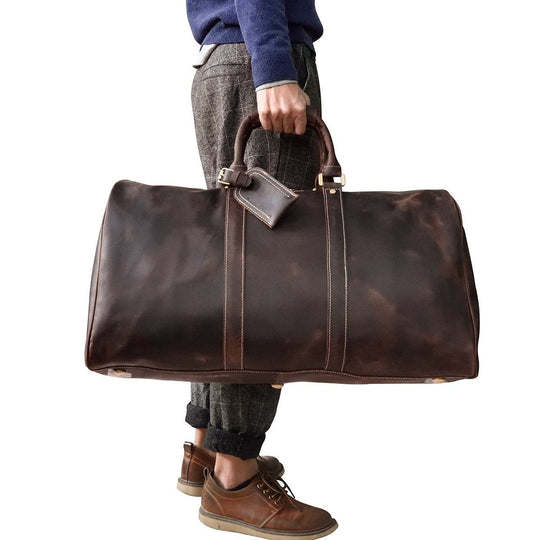 Brown Leather Holdall | SANTIAGO