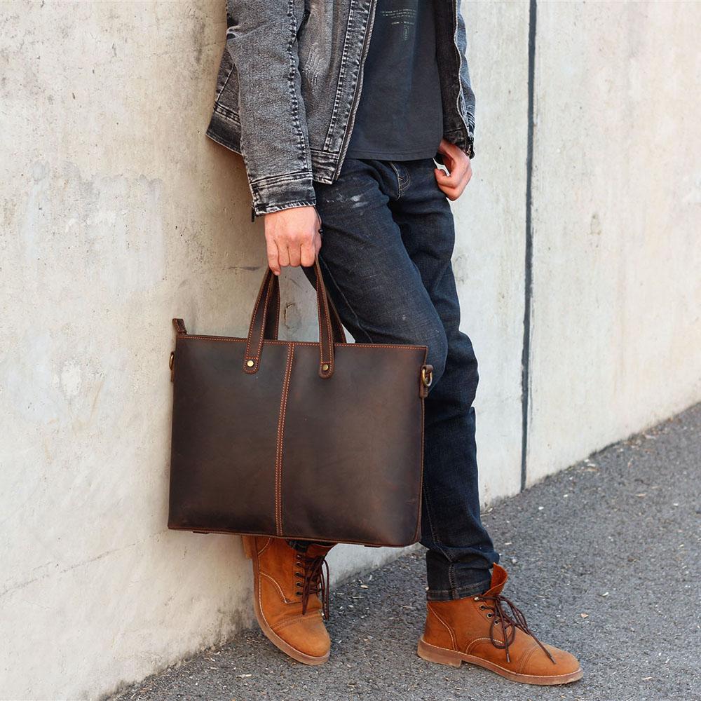 Brown Leather Tote Bag | AIKA