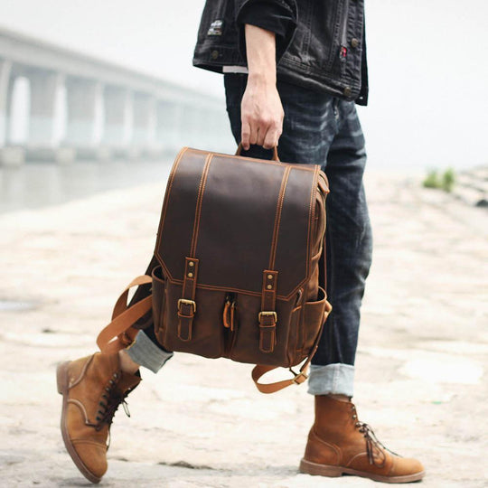 Brown Leather Rucksack | ÅRE