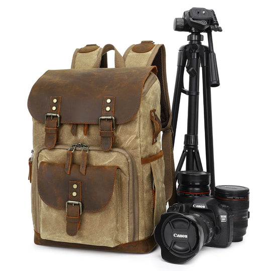 Vintage Leather Camera Backpack | DENALI