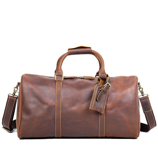 Brown Leather Weekender Bag | JANEIRO