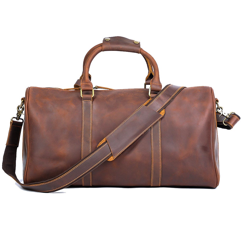 Brown Leather Weekender Bag | JANEIRO