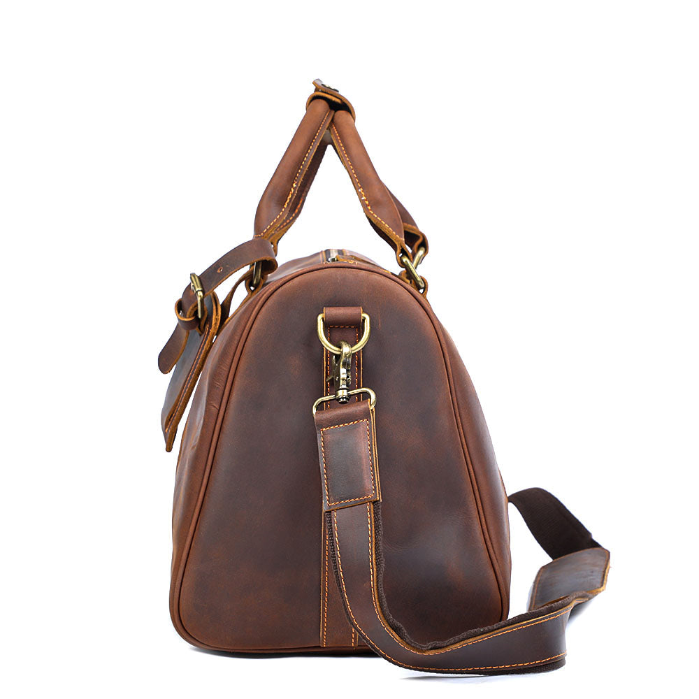 Brown Leather Weekender Bag | JANEIRO