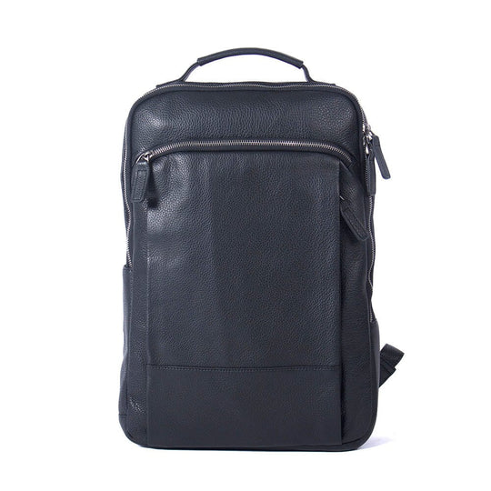 Black Leather Laptop Backpack | STEELE