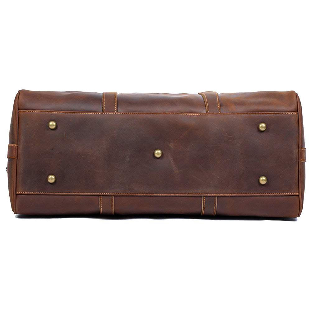 Brown Leather Weekender Bag | JANEIRO