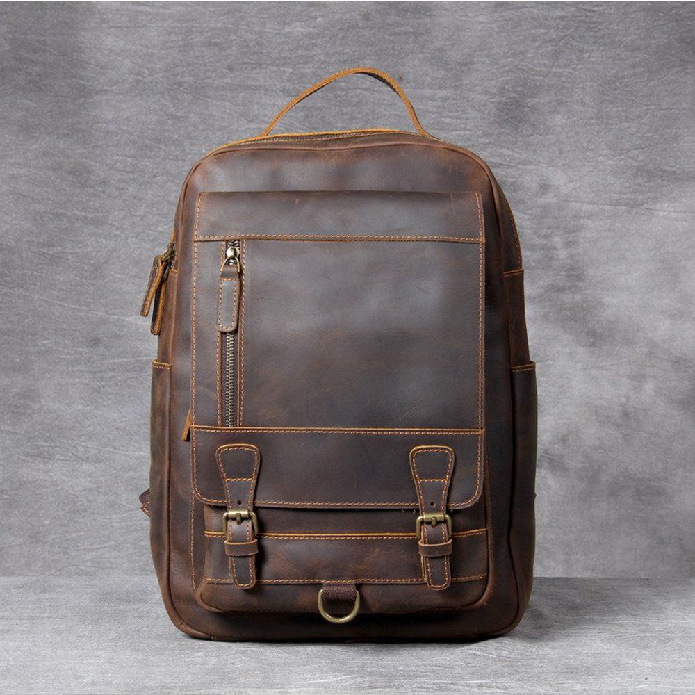 Tan Leather Backpack | CAREA