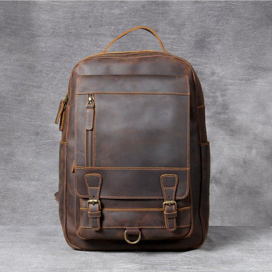 Tan Leather Backpack | CAREA