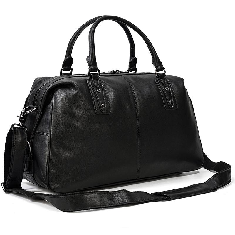 Black Leather Holdall | MONTERREY