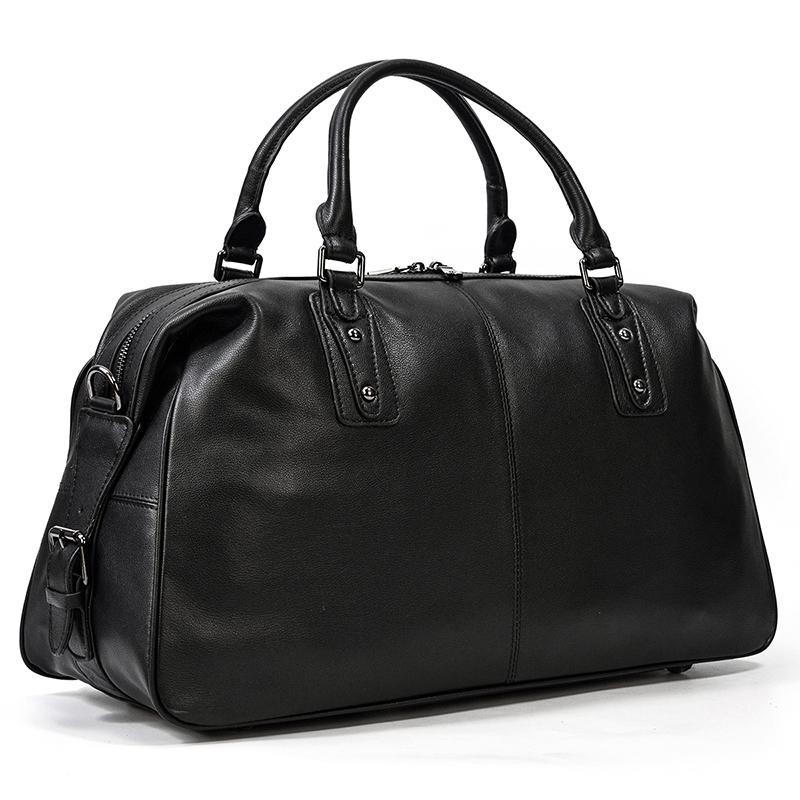 Black Leather Holdall | MONTERREY