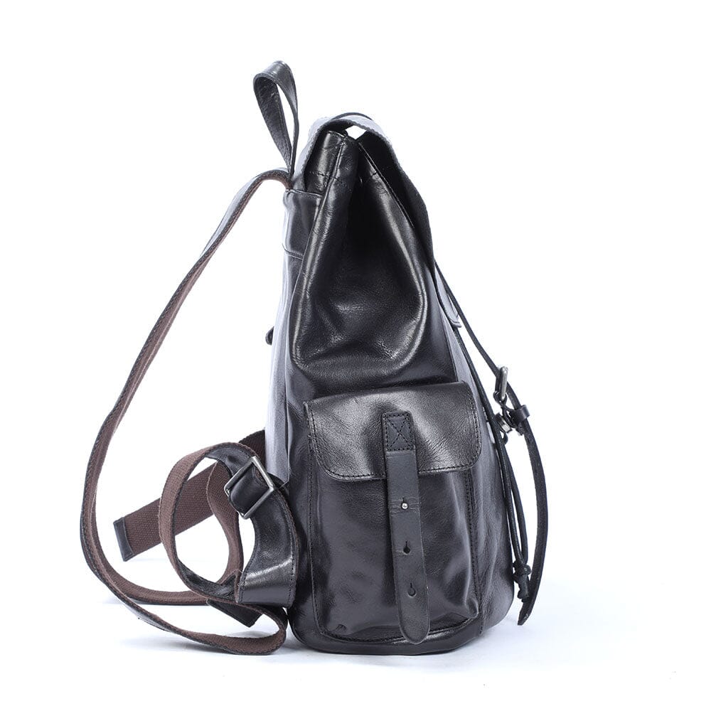 Small Black Leather Backpack | WALTER