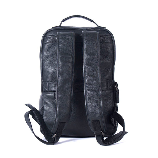 Black Leather Laptop Backpack | STEELE