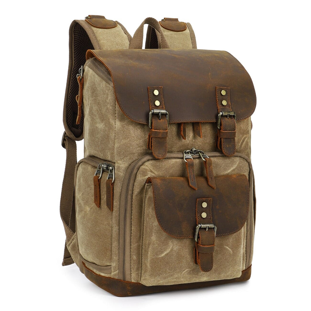 Vintage Leather Camera Backpack | DENALI