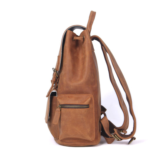 Leather Drawstring Backpack | DASHAN