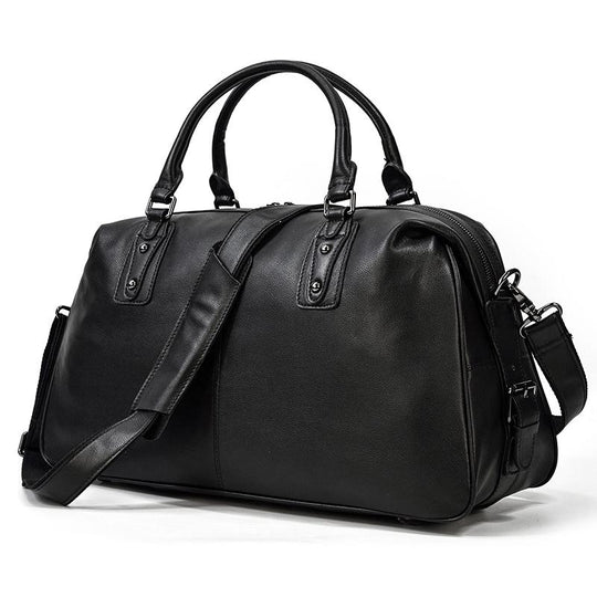 Black Leather Holdall | MONTERREY