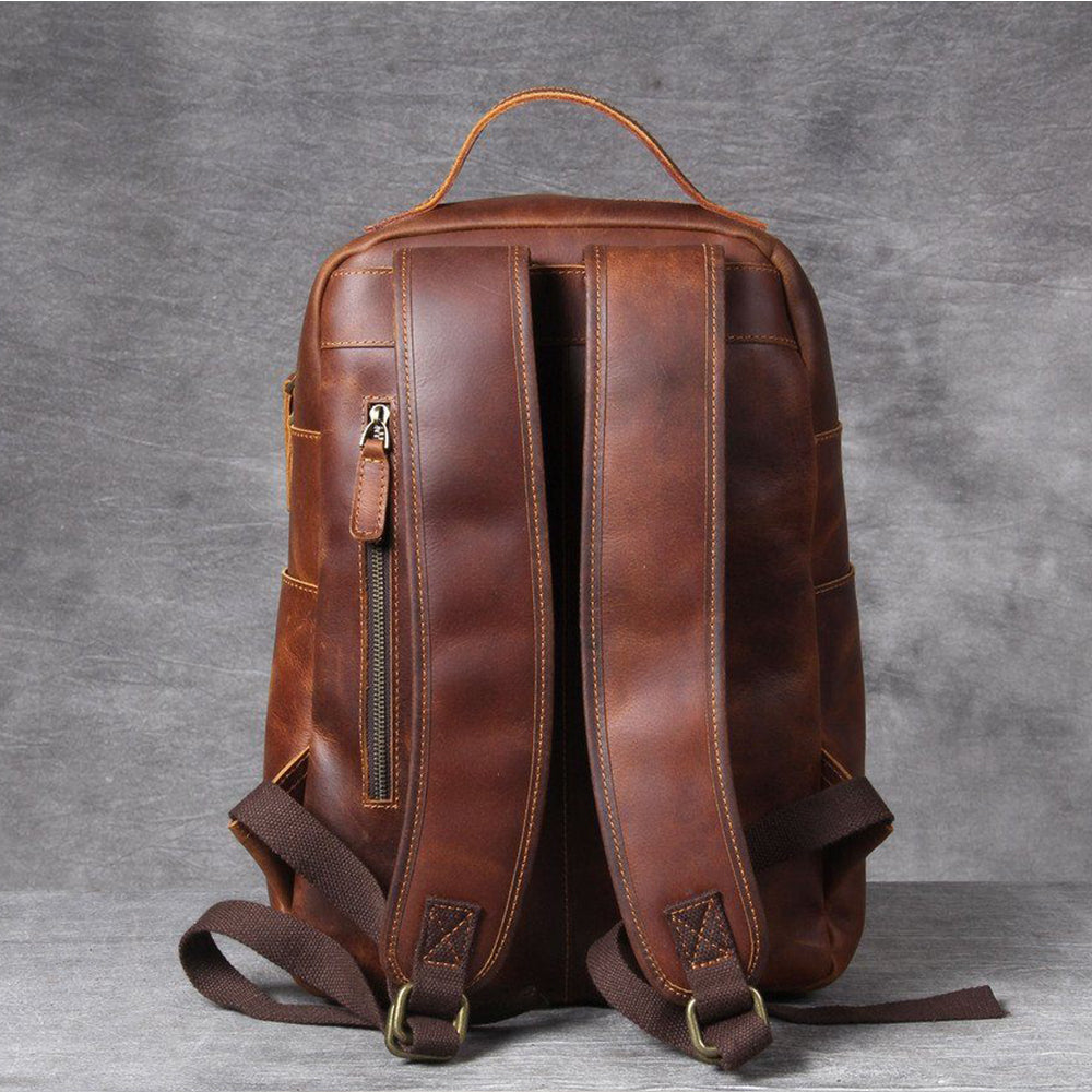 Tan Leather Backpack | CAREA