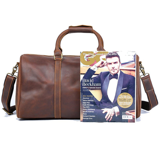 Brown Leather Weekender Bag | JANEIRO